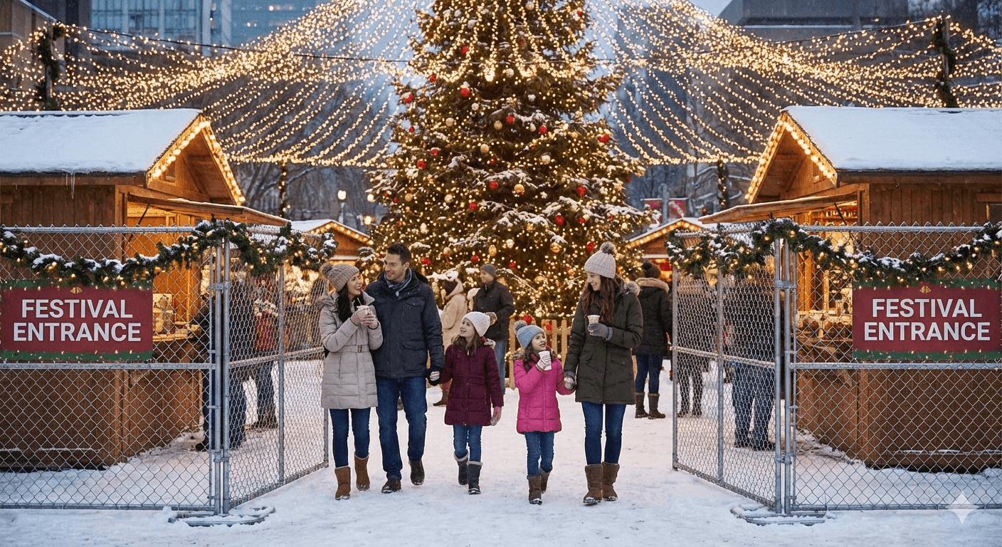 Christmas, Holidays & New Year Chain Link Fence Rentals